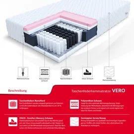 Fdm Taschenfederkernmatratze, Weiß, Textil, H2 + H3, Füllung: Taschenfederkern, Rechteckig, 140x200 cm, Oeko-Tex® Standard 100, Schlafzimmer, Matratzen Shop, Matratzen, Taschenfederkernmatratzen