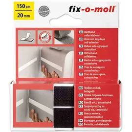 fix-o-moll Klettband selbstklebend Schwarz 150 cm x 20 mm
