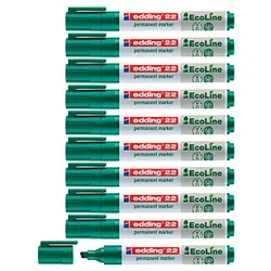 edding 22 EcoLine Permanentmarker grün 1,0 - 5,0 mm, 10 St.