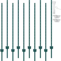 Vevor 5ft T-Pfosten, 10er-Set, langlebige Gartenzaunpfosten aus Stahl, für