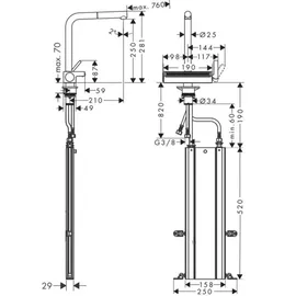 Hansgrohe Aquno Select M81 edelstahl finish 73830800