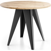 WFL GROUP Esstisch Glory, Modern Rund Tisch mit pulverbeschichteten Metallbeinen braun 90 cm x 76 cm x 90 cm