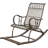 Biscottini - Schaukel Aus Schmiedeeisen Schaukelstuhl Mit Armlehnen Gartensessel Metall-liegestuhl Gartenstuhl 127x64x90 Cm