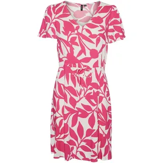 Vero Moda Minikleid »VMEASY JOY SS SHORT DRESS WVN GA«, Gr. XS (34) - N-Gr, Snow White AOP:Alisa pink yarrow, , 54779765-XS N-Gr