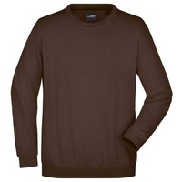James & Nicholson Klassisches Komfort Rundhals-Sweatshirt braun, Gr. 4XL