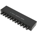 Kopfhörerverstärker, 1 In 10 Kanal Stereo Audioverstärker, AUX Mini Klinkenstecker, 3,5 mm Eingang, Kompatible 3,5 mm und 6,35 mm Kopfhörer, Mini Kopfhörer Splitter für Studio und Bühne(EU)