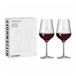 Ritzenhoff Rotweinglas Sternschliff Rotwein 2er-Set 001, Kristallglas, Made in Germany bunt