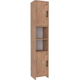 [en.casa] En.Casa, Regal, Hochschrank Rautrina 180x35x30 cm Eicheoptik (180 x 35 x 30 cm)