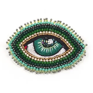 COLLEZIONE ALESSANDRO Brosche " Eye " in grün | Gr.: onesize