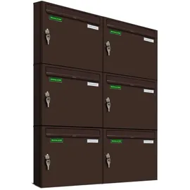 AL Briefkastensysteme Basic Wandbriefkasten RAL 8017 Schokoladenbraun