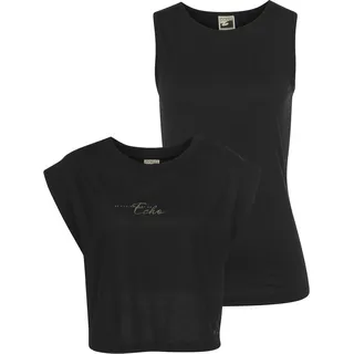 Ocean Sportswear Yoga & Relax Shirt OCEAN SPORTSWEAR "Soulwear - 2-tlg. Yoga Shirt & Top" Gr. 46, schwarz (schwarz, schwarz (set aus nachhaltigem material)), Damen, Obermaterial: 92% Polyester, 8% Elasthan.