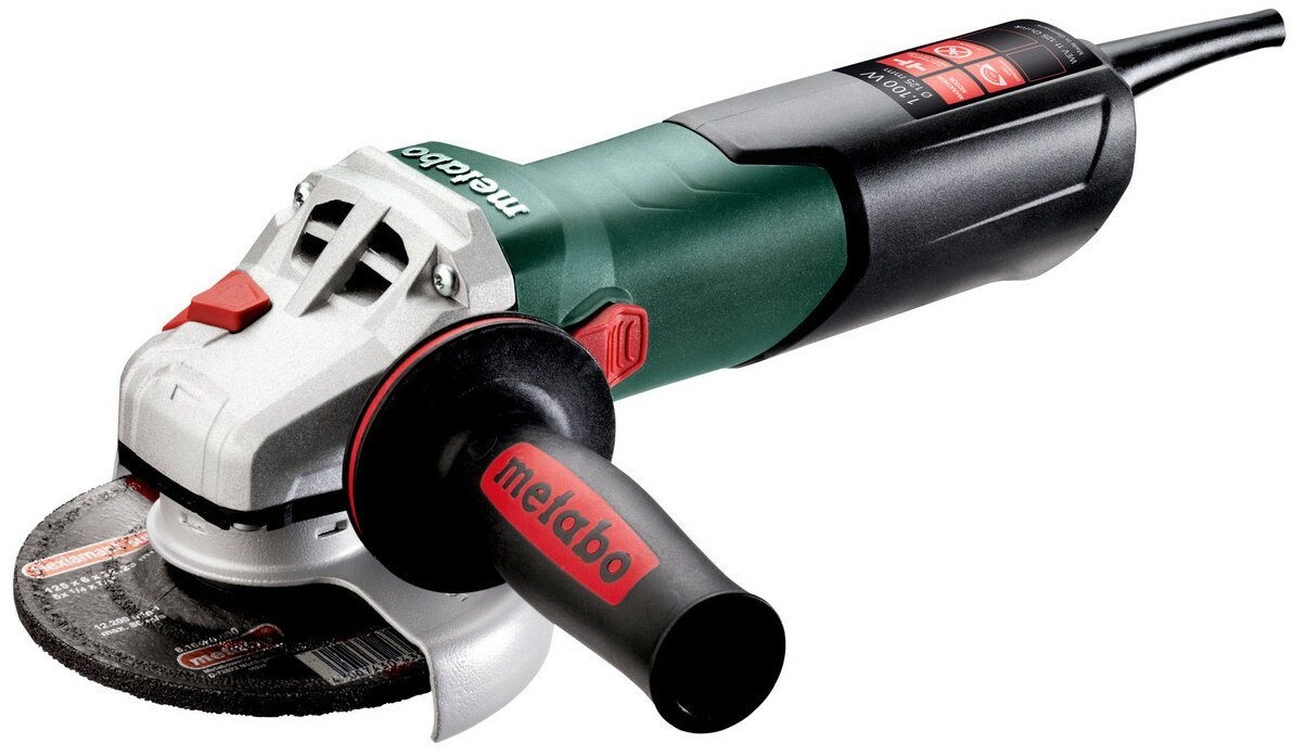 metabo Winkelschleifer WEV 11-125 Quick 1100W, max. 8800 U/min, Mit Drehzahlregelung, Schnellspannnmutter