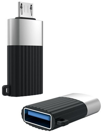 XO XO Adapter USB Buchse auf Micro-USB wandelt USB zu Micro-USB Smartphone-Adapter schwarz