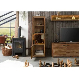 Massivmoebel24 Vitrine Akazie 58x40x180 natur lackiert BARK 102