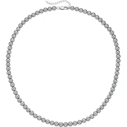 Perlenkette SMART JEWEL "mit Muschel-Perlen, Silber 925", grau, Halsketten, 52cm, Silber 925 (Sterlingsilber)