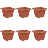 vidaXL Quadratischer Blumentopf 43 x 43 x 33,5 cm Ziegelrot