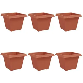 vidaXL Quadratischer Blumentopf 43 x 43 x 33,5 cm Ziegelrot