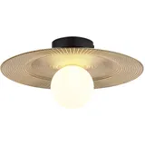 GLOBO Deckenlampe Deckenleuchte Küchenlampe goldfarben Retro Wohnzimmerlampe d 33 cm