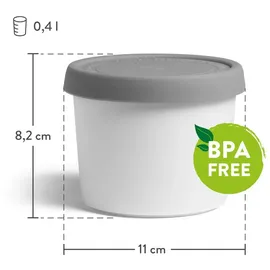Springlane Eisbehälter rund grau 0,4 l 4-teiliges Set