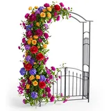 Relaxdays Rosenbogen 140 x 216 x 40 cm Schwarz