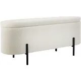 Tectake tectake® Sitzbank, mit Bouclé-Stoff, schlanke, bodenschonende Stahlbeine, 97 x 36 x 42 cm