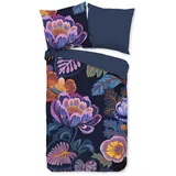 Pure Sharira Gezeichnete Blume Blau 200 x 200 cm + 2 x 80 x 80 cm