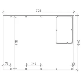 SKANHOLZ Doppelcarport Friesland 5,46 x 7,08 m anthrazit inkl. Abstellraum