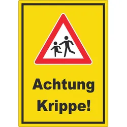 Achtung Krippe Aufkleber A2 (420x594mm)