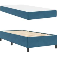 VidaXL Bettrahmen mit Matratze Dunkelblau 90 x 190 cm