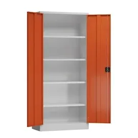 Classix Stahlschrank X-530334 feuerrot, lichtgrau 80,0 x 38,0 x 180,0 cm, aufgebaut