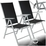 Tectake Gartenstuhl Marilena 67 x 56 x 105 cm silber 2 St.
