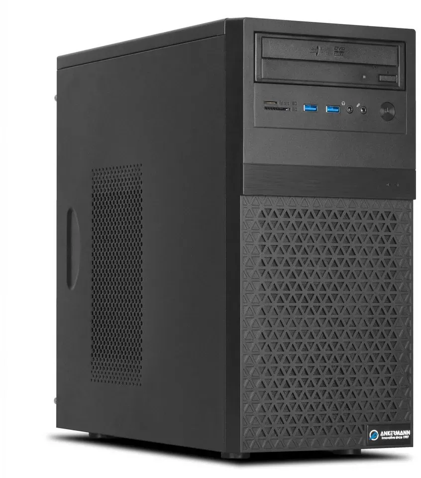 ANKERMANN-PC Business Office Work V3 PC (Intel Core i7 12700, Core Onboard Graphics, 16 GB RAM, 2000 GB HDD, 1000 GB SSD, Luftkühlung) schwarz