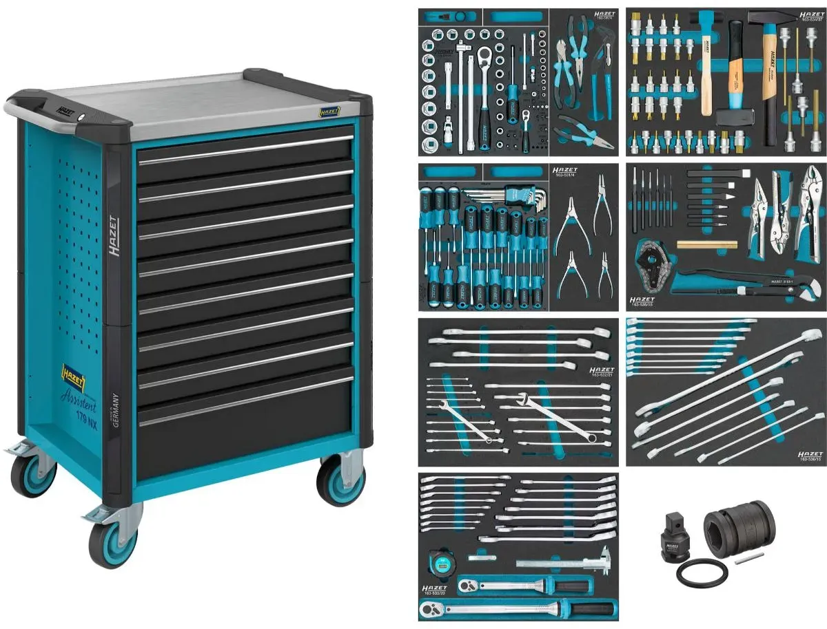 HAZET Werkstattwagen Assistent Schubladen 206-teilig - 179NX-8/206