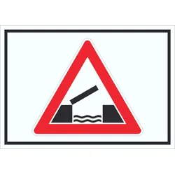 HB-Druck Schild Achtung bewegliche Brücke Symbol A4 (210x297mm)