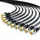 Primewire 10x LAN-Kabel CAT.7, RJ-45 Ethernet, CAT 7 Flachband U/FTP Gigabit Netzwerkkabel 10 Gbit/s Patchkabel - 0,25m