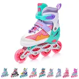 meteor® Inlineskates 4in1 Kinder Inliner Rollschuhe Roller Blades Quad Skates Carbon Kinder Inlineskates Verstellbar Schuh Big Wheels