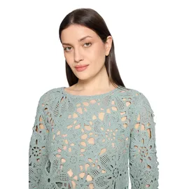 Betty Barclay Lochstrick-Pullover mit U-Boot-Ausschnitt Grau 38