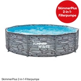 Summer Waves Active Frame Pool rund Set 305 x 76 cm steinoptik inkl. Filterpumpe