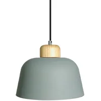 LEDKIA Pendelleuchte aus Metall und Holz Wawak Seladongrün,