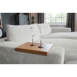 KAWOLA Big Sofa Cord 2-Sitzer Hellgrau