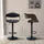 CLP Barhocker 2er Set 48 x 87 x 50 cm Schwarz/Grau