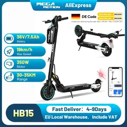 MEGA MOTION faltbarer Elektroroller mit App, 350-W-Motor, 30–35 km Reichweite, 19 km/h, 8,5-Zoll-Wabenreifen, ABS-Qualifikation