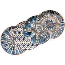 Mäser Iberico Blue Platzteller rund Blau/Weiß 4er Set