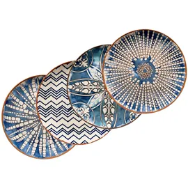 Mäser Iberico Blue Platzteller rund Blau/Weiß 4er Set