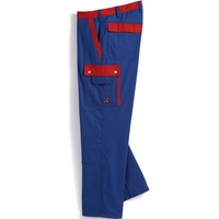 BP 1815-720-13-64 Arbeitshosen, Jeans-Stil mit Rückenpasse, 305,00 g/m2 Verstärkte Baumwolle, Königsblau/Rot, 64
