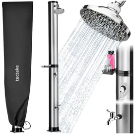 Tectake Solardusche Schwarz/Silber 19,5 cm x 222 cm