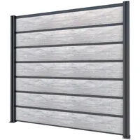 Gutta Sichtschutzzaun-Element 202 x 186 cm grau Schichtstoffplatten