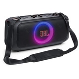 JBL Partybox On-The-Go Essential in Schwarz – Tragbarer Party-Lautsprecher mit dynamischen Lichteffekten und kabellosem Mikrofon – Spritzfestes IPX4 Design – 6 Stunden Laufzeit