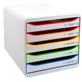 Exacompta Schubladenbox Big Box Plus 27,8 x 34,7 x 27,1 cm 5-tlg. mehrfarbig