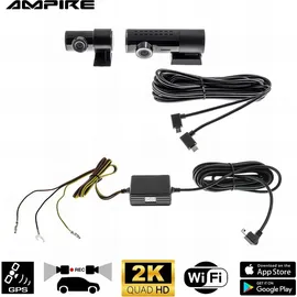 AMPIRE Electronics AMPIRE DC2-PRO | Dual-Dashcam in 2K (Quad HD) Auflösung, WiFi und GPS